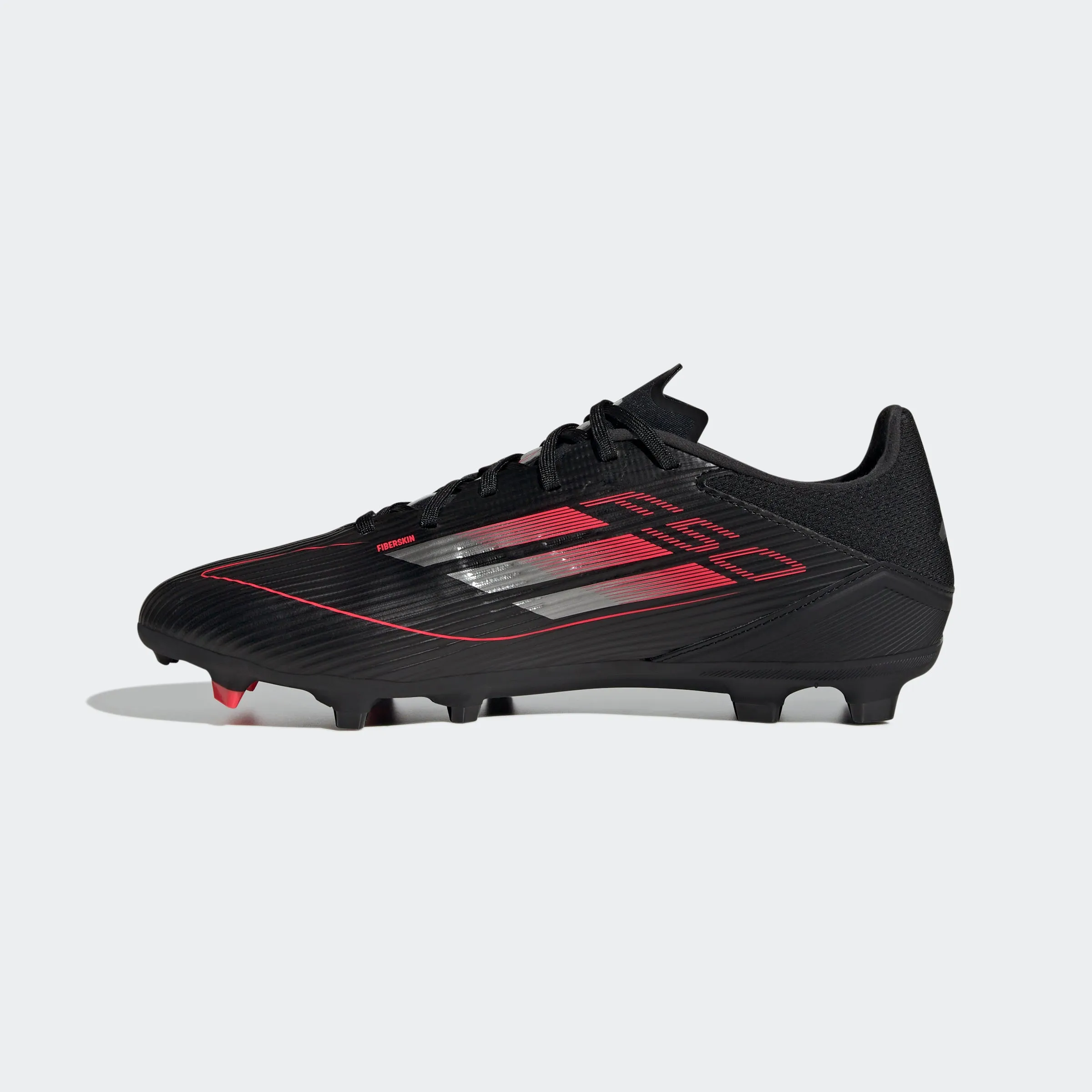 adidas F50 LEAGUE Firm/Multi-Ground Soccer Cleats | Core Black-Iron Metallic-Lucid Red | Men's