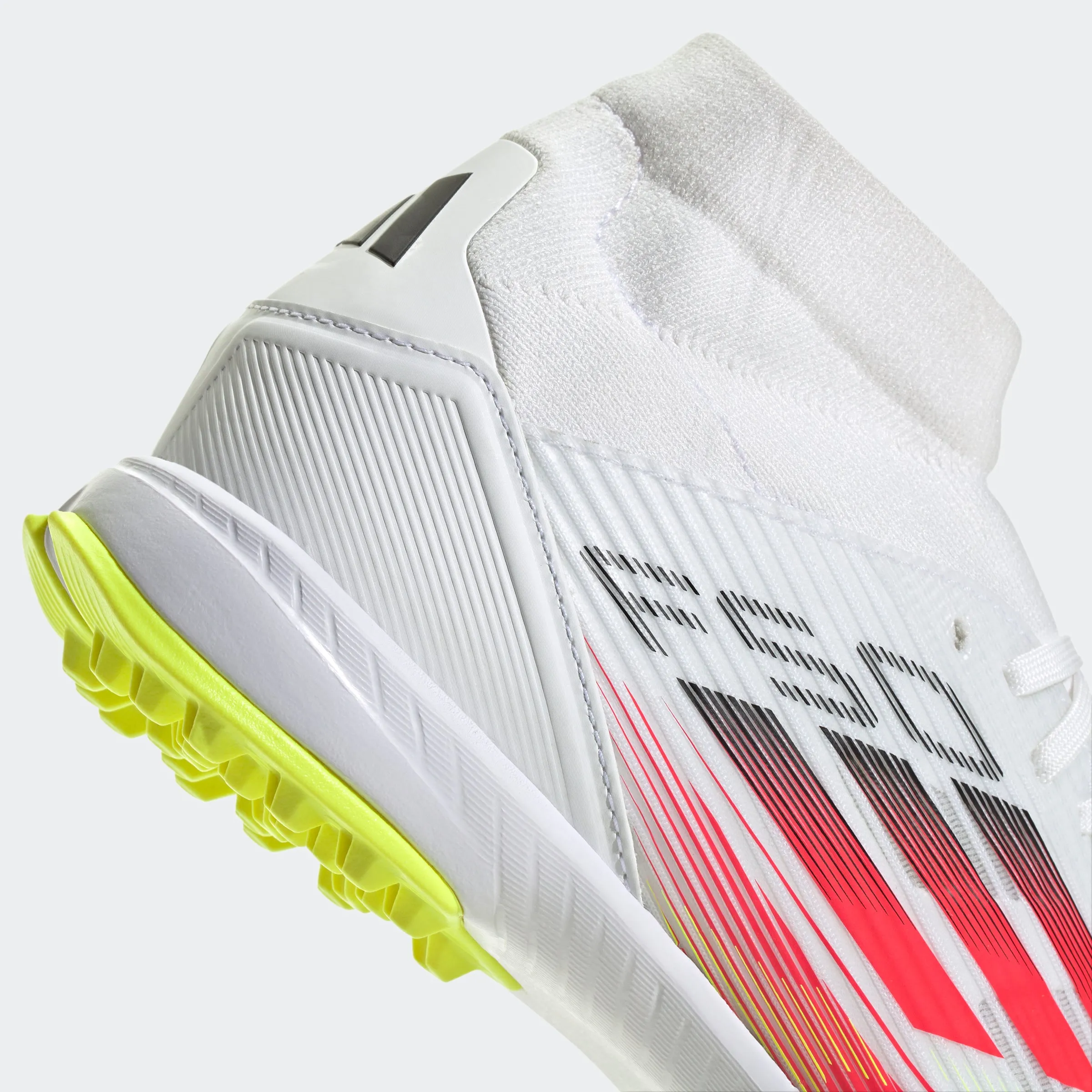 adidas F50 LEAGUE MID Artificial Turf Soccer Shoes | Cloud White-Lucid Red-Solar Yellow | Women's [Unisex]