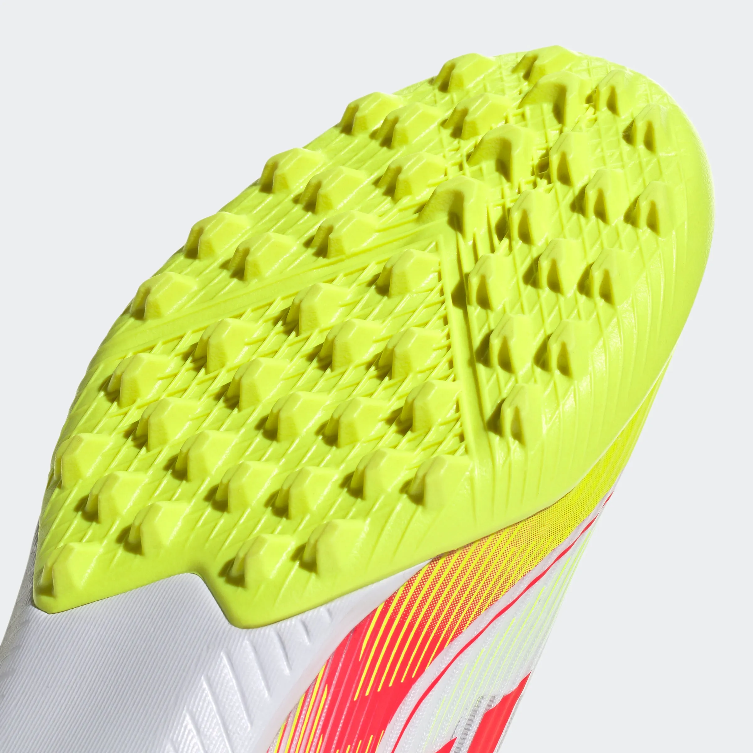 adidas F50 LEAGUE MID Artificial Turf Soccer Shoes | Cloud White-Lucid Red-Solar Yellow | Women's [Unisex]