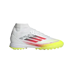 adidas F50 LEAGUE MID Artificial Turf Soccer Shoes | Cloud White-Lucid Red-Solar Yellow | Women's [Unisex]