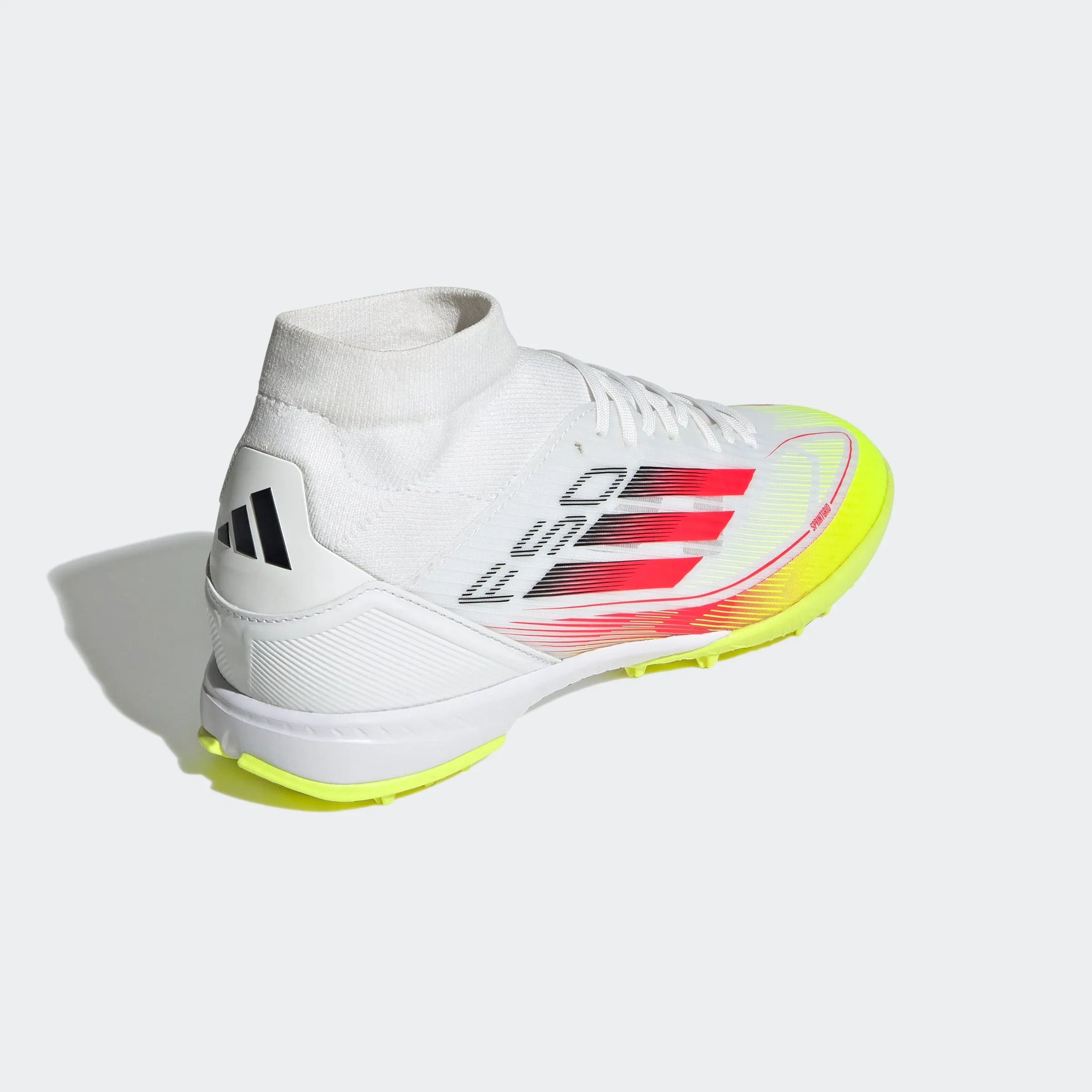 adidas F50 LEAGUE MID Artificial Turf Soccer Shoes | Cloud White-Lucid Red-Solar Yellow | Women's [Unisex]