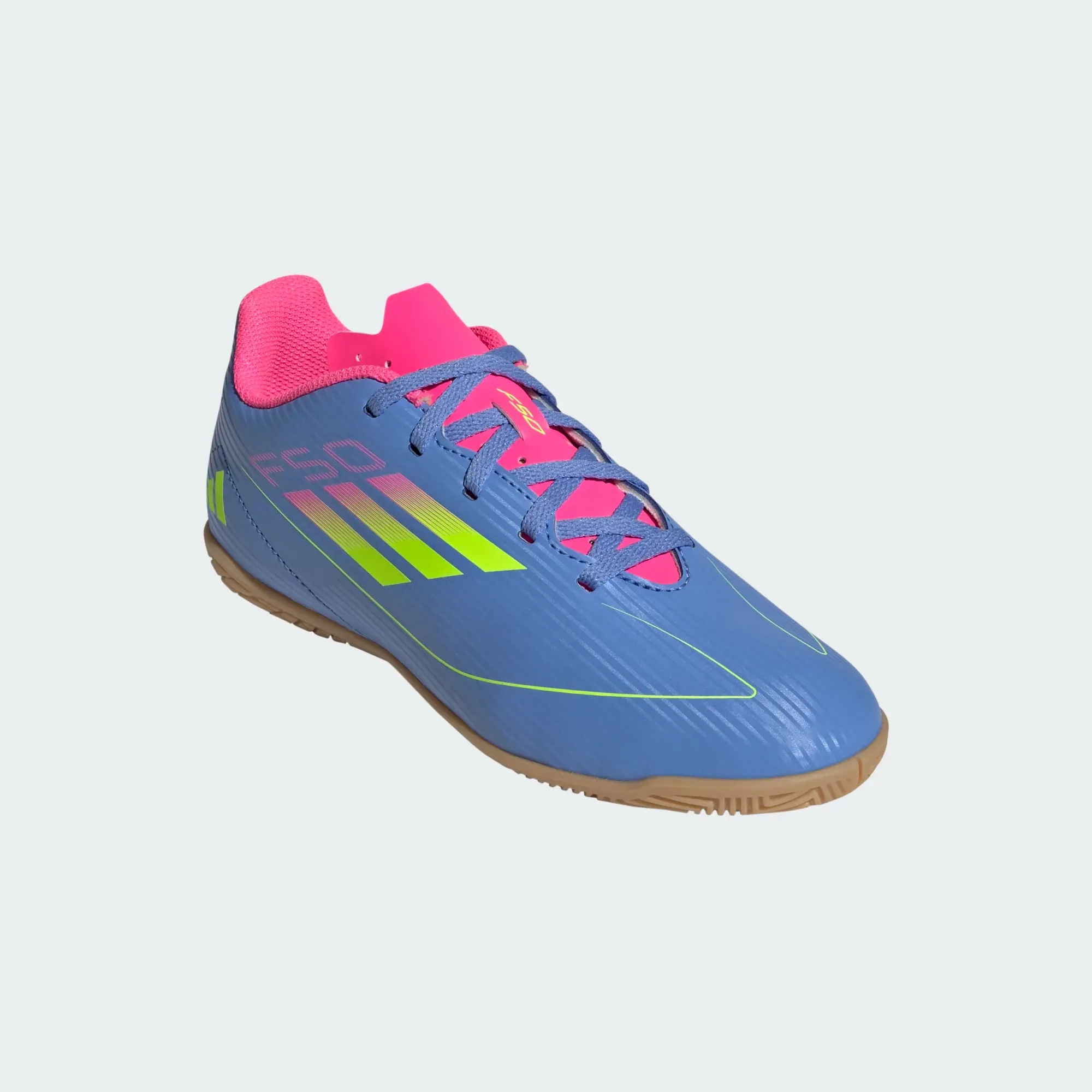 Adidas Jr F50 Club IC-Light Blue/Lucid Yellow/Pink