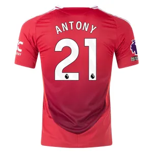 adidas Manchester United Authentic Antony Home Jersey w/ EPL   No Room For Racism Patches 24/25 (MUFC Red/Bright Red)