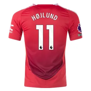 adidas Manchester United Authentic Rasmus Højlund Home Jersey w/ EPL   No Room For Racism Patches 24/25 (MUFC Red/Bright Red)