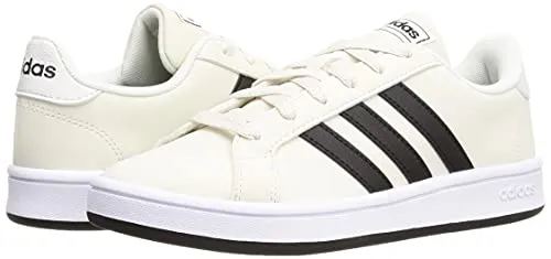 Adidas Men's Grand Court Base ORBGRY/CBLACK/FTWWHT Tennis Shoe-8 Kids UK (KYJ09)
