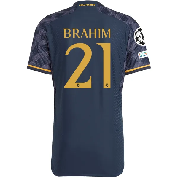 adidas Real Madrid Authentic Brahim Diaz Away Jersey w/ Champions League   Club World Cup Patch 23/24 (Legend Ink/Preloved Yellow)