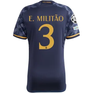 adidas Real Madrid Militao Away Jersey w/ Champions League   Club World Cup Patch 23/24 (Legend Ink/Preloved Yellow)