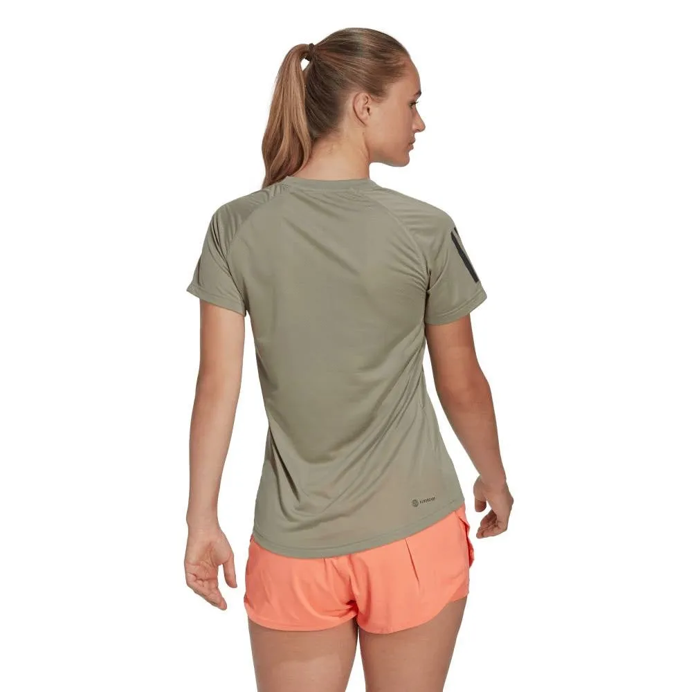 adidas Women's Club 3 Stripe Top (Khaki)