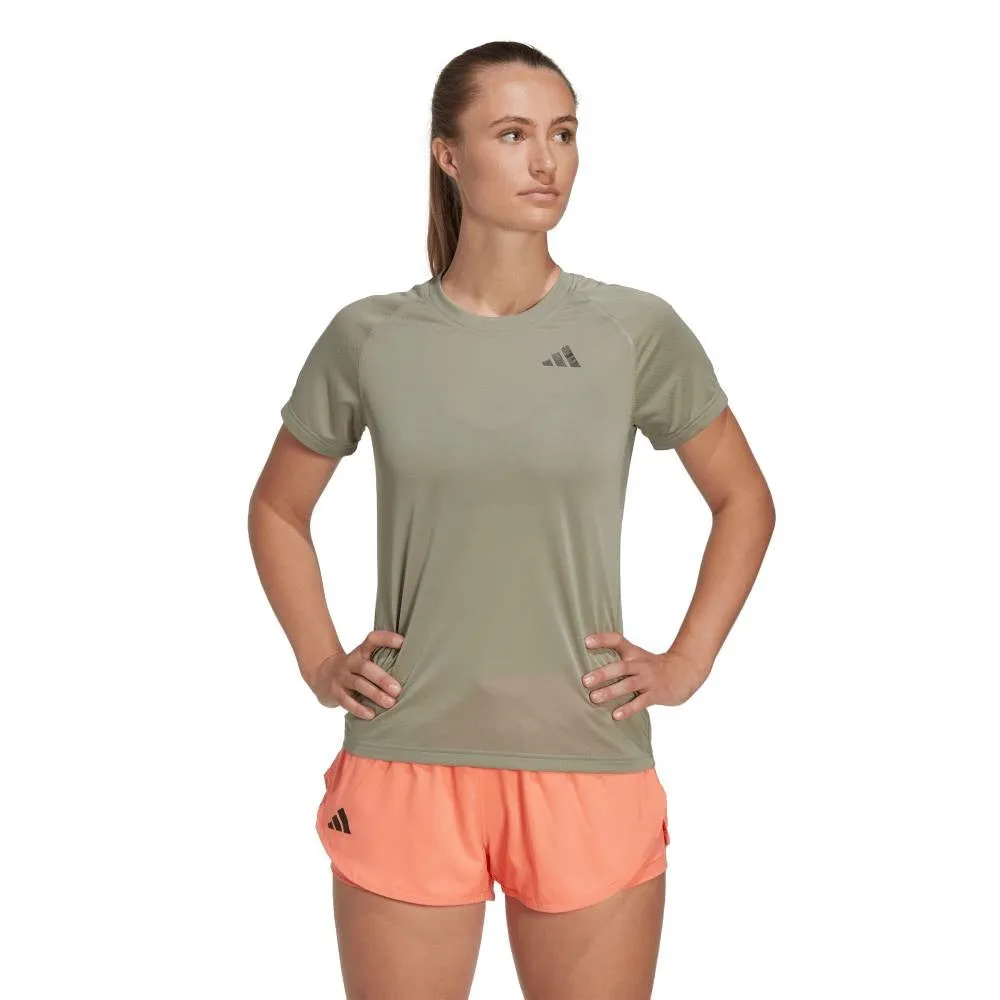 adidas Women's Club 3 Stripe Top (Khaki)