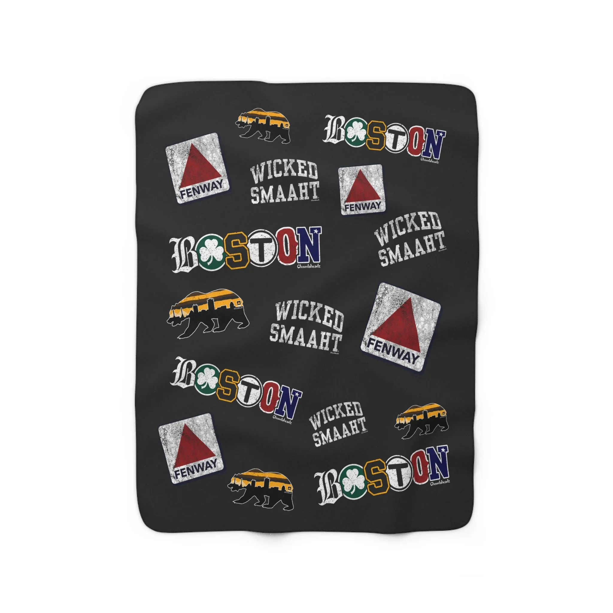 All Boston Sherpa Fleece Blanket
