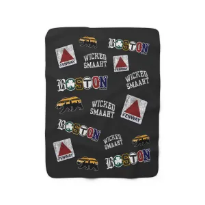 All Boston Sherpa Fleece Blanket