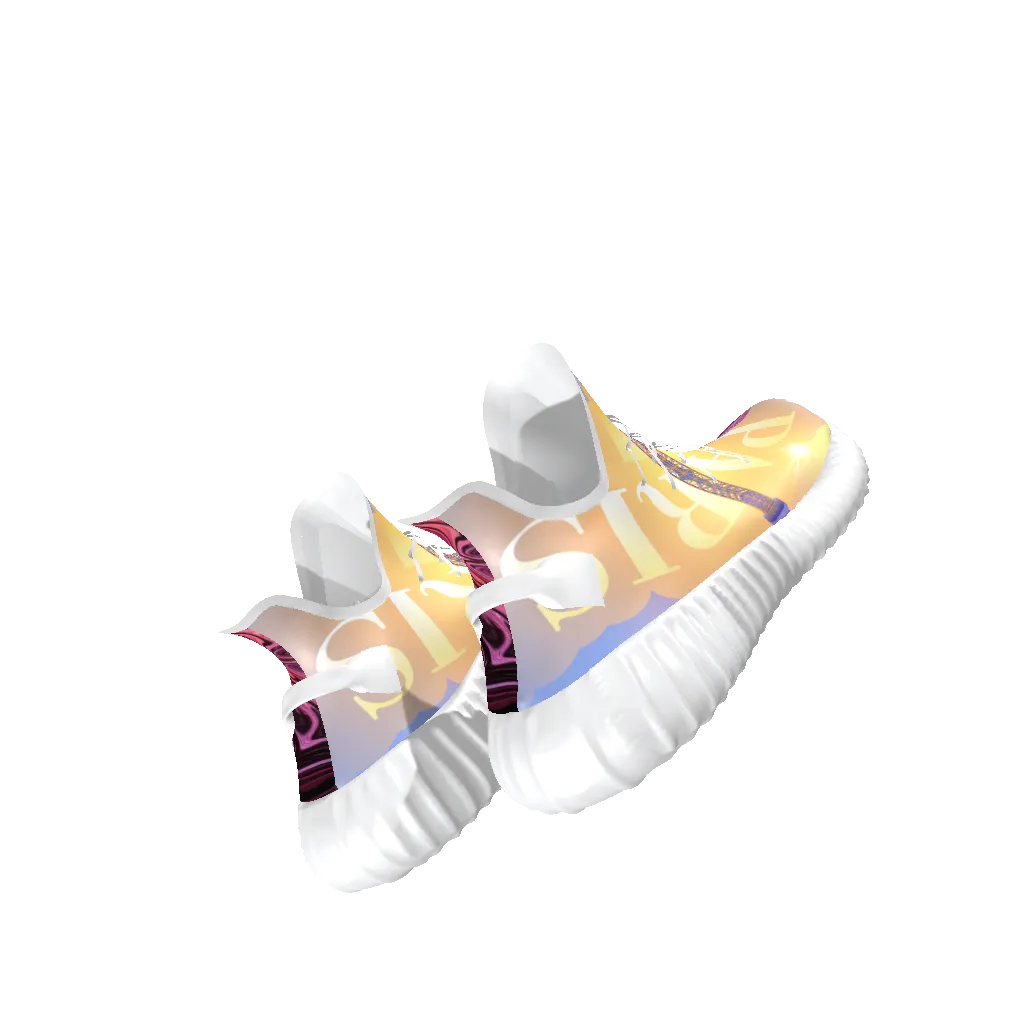 All-Over Print Lace Up Knit Chunky Sneakers