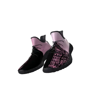 All-Over Print Lace Up Knit Chunky Sneakers