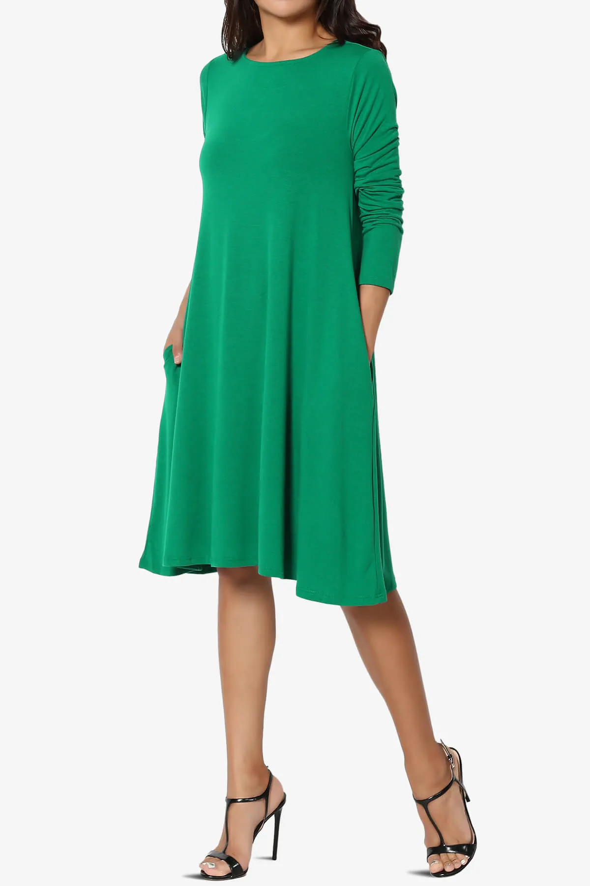 Allie Long Sleeve Jersey A-Line Dress