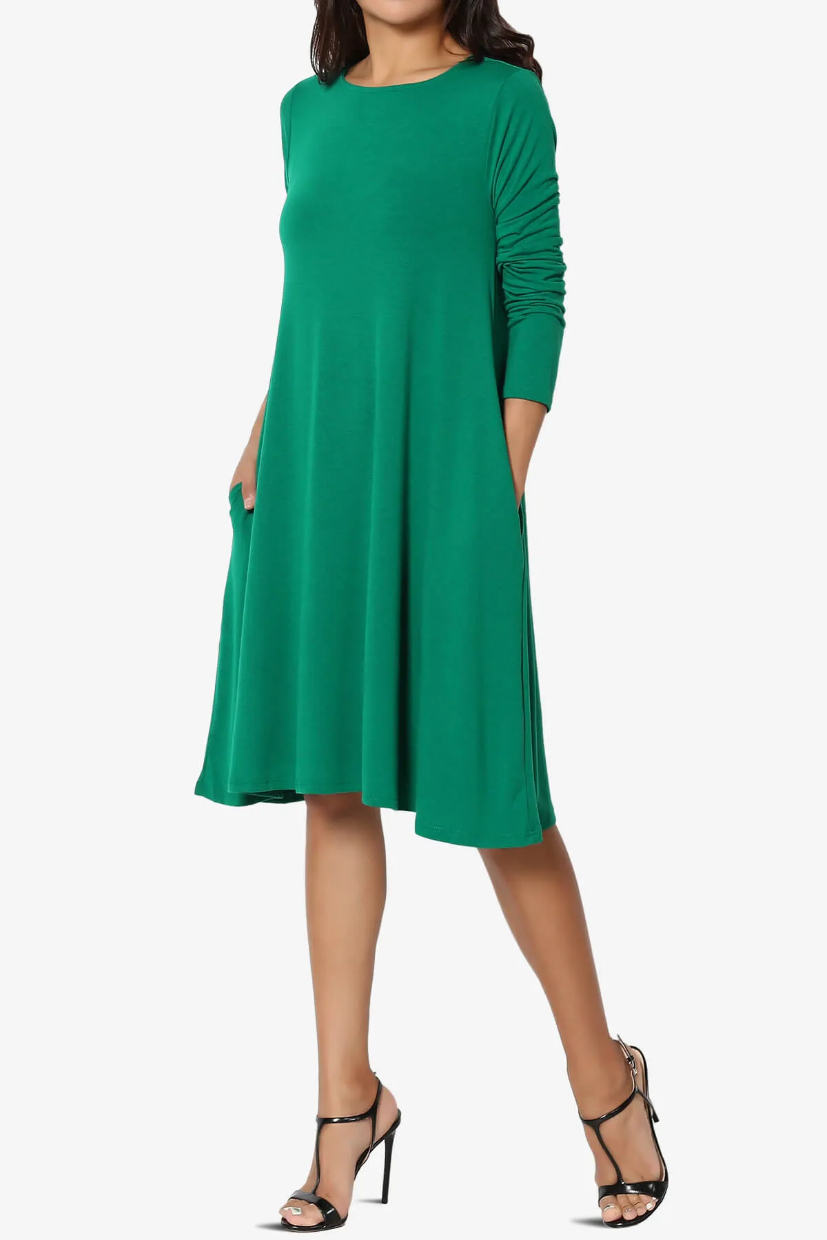 Allie Long Sleeve Jersey A-Line Dress