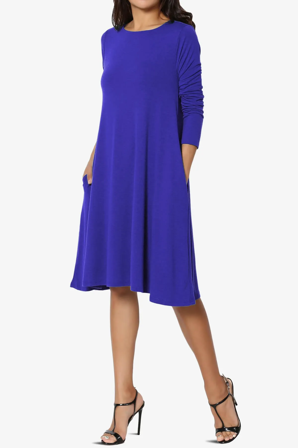 Allie Long Sleeve Jersey A-Line Dress