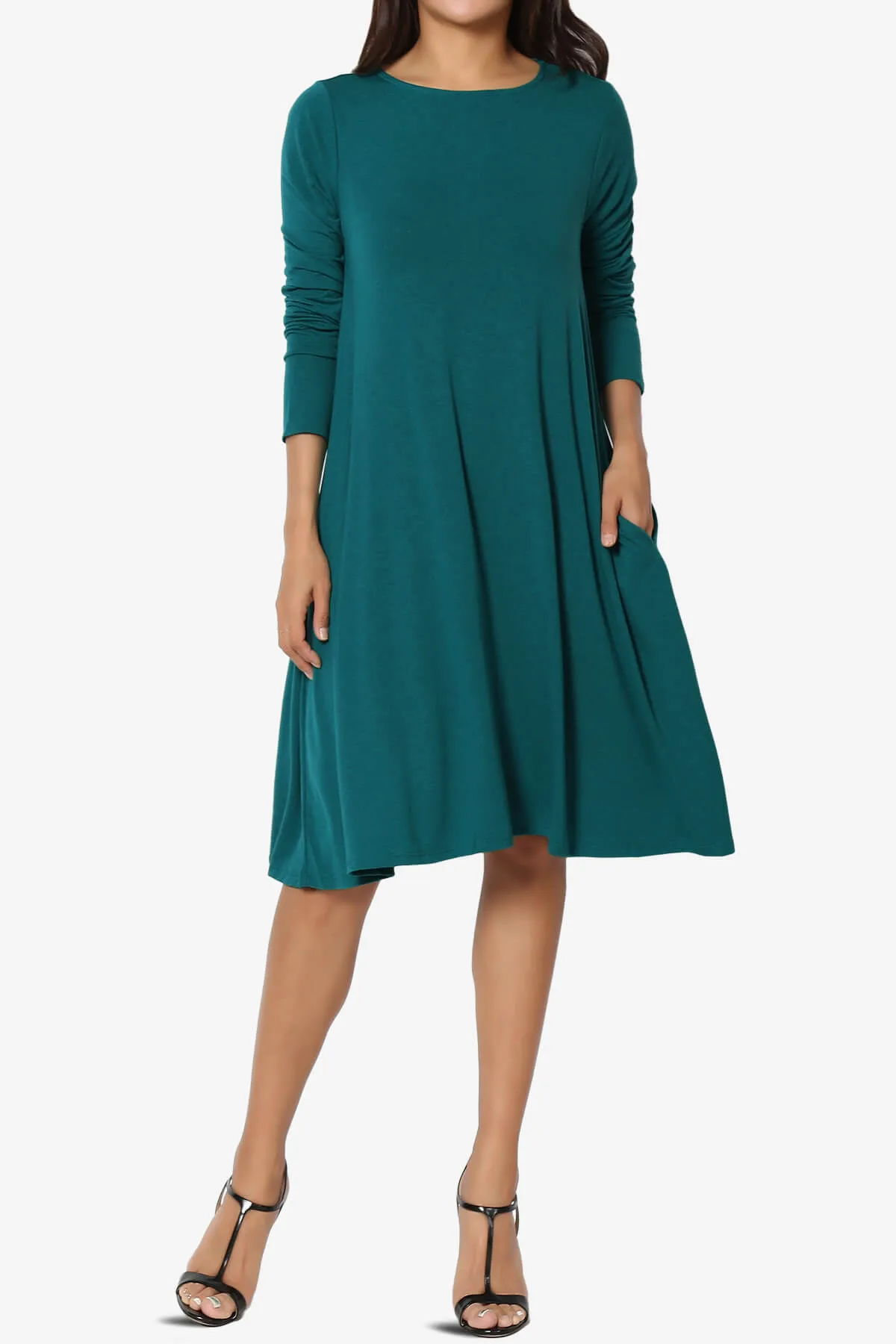 Allie Long Sleeve Jersey A-Line Dress