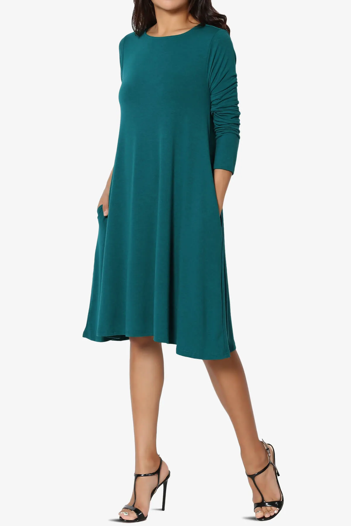 Allie Long Sleeve Jersey A-Line Dress