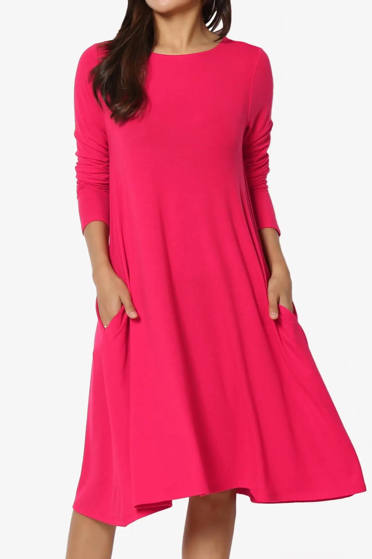 Allie Long Sleeve Jersey A-Line Dress
