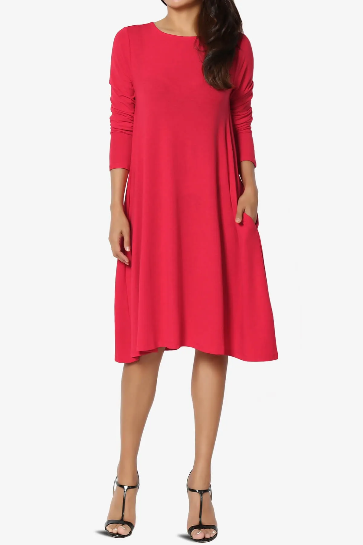 Allie Long Sleeve Jersey A-Line Dress