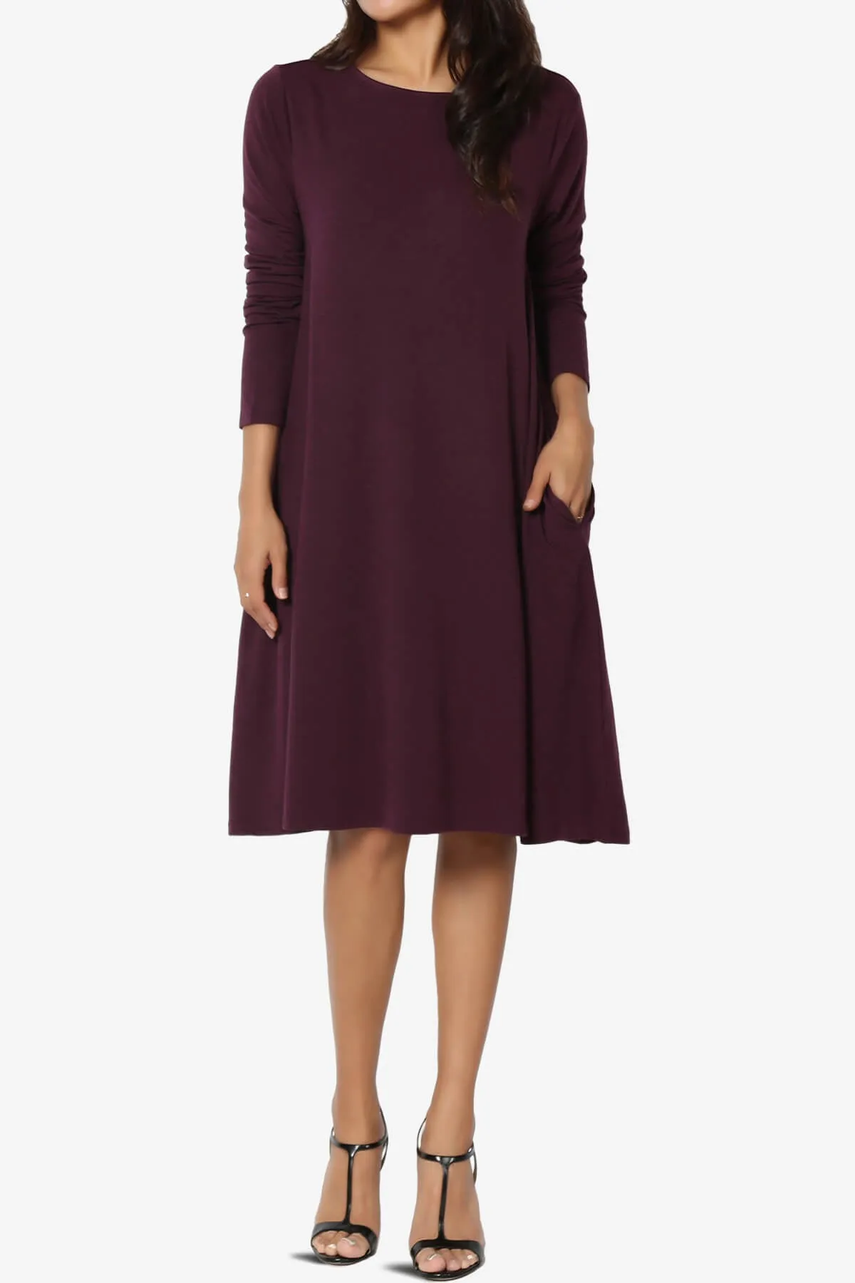 Allie Long Sleeve Jersey A-Line Dress