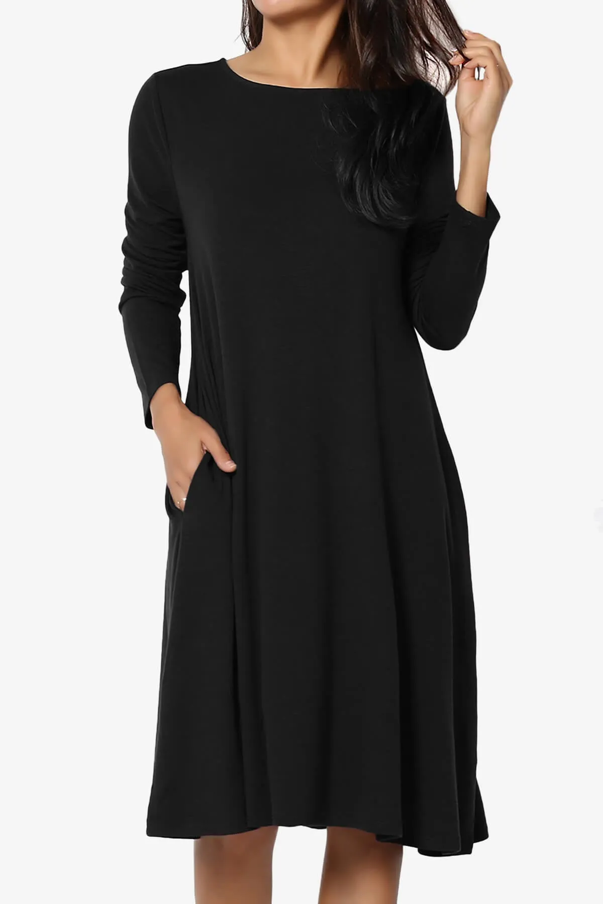 Allie Long Sleeve Jersey A-Line Dress