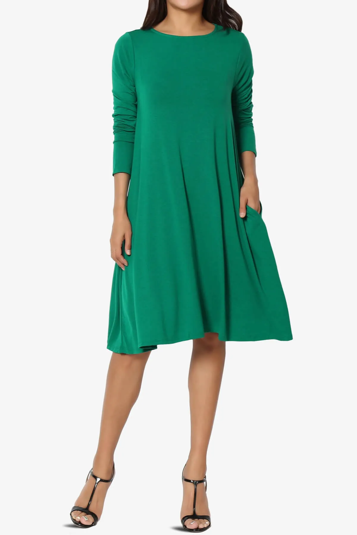 Allie Long Sleeve Jersey A-Line Dress
