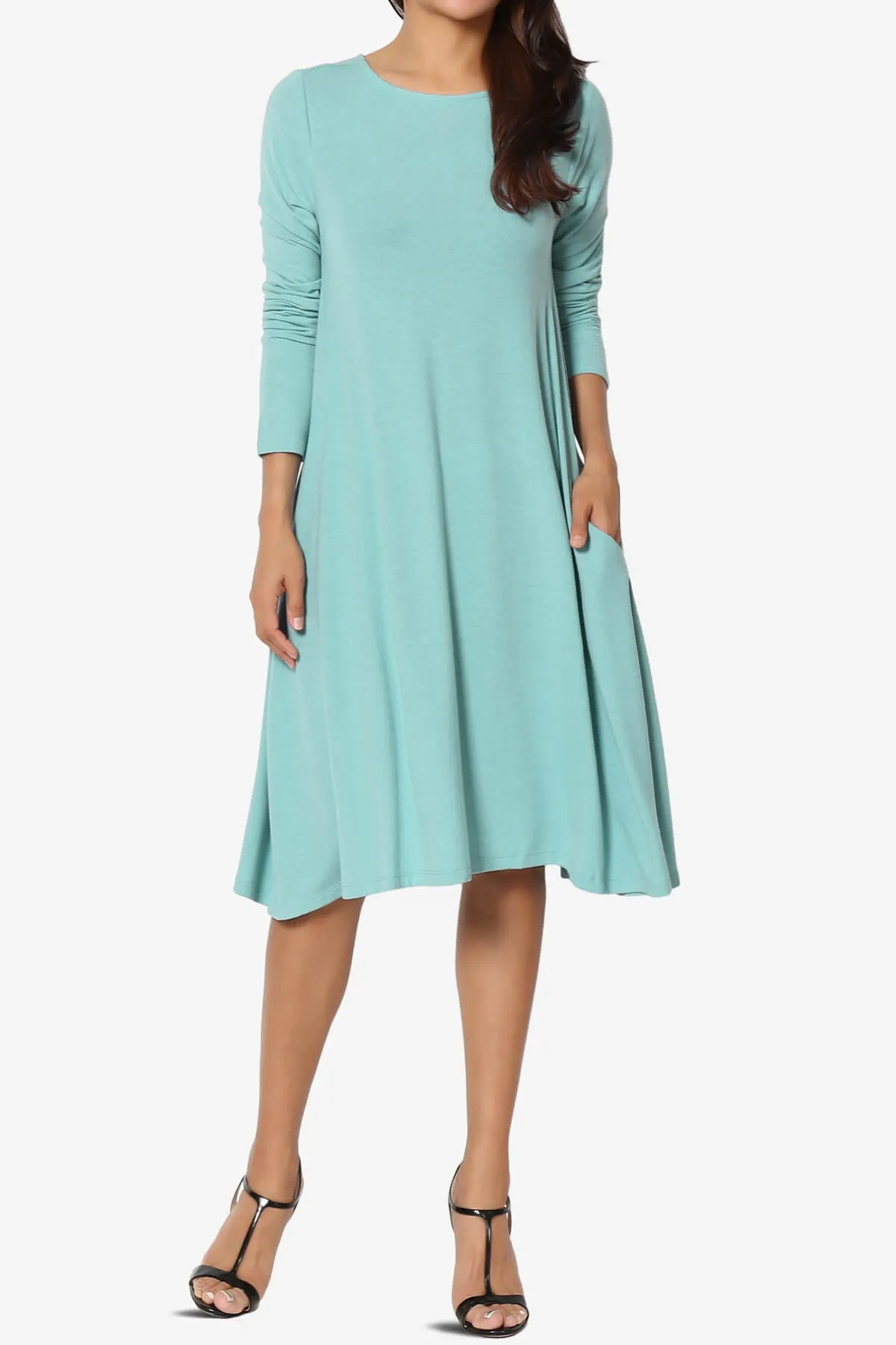 Allie Long Sleeve Jersey A-Line Dress