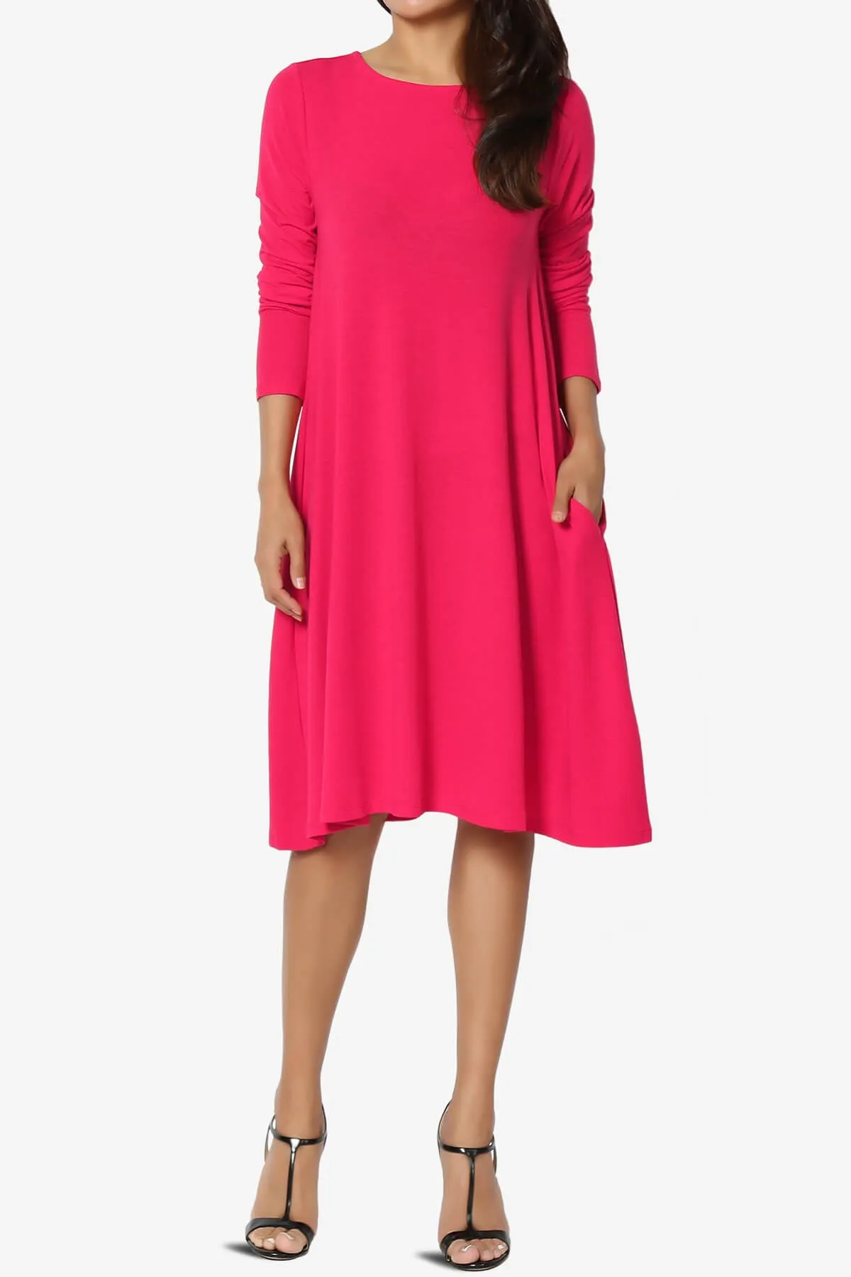 Allie Long Sleeve Jersey A-Line Dress