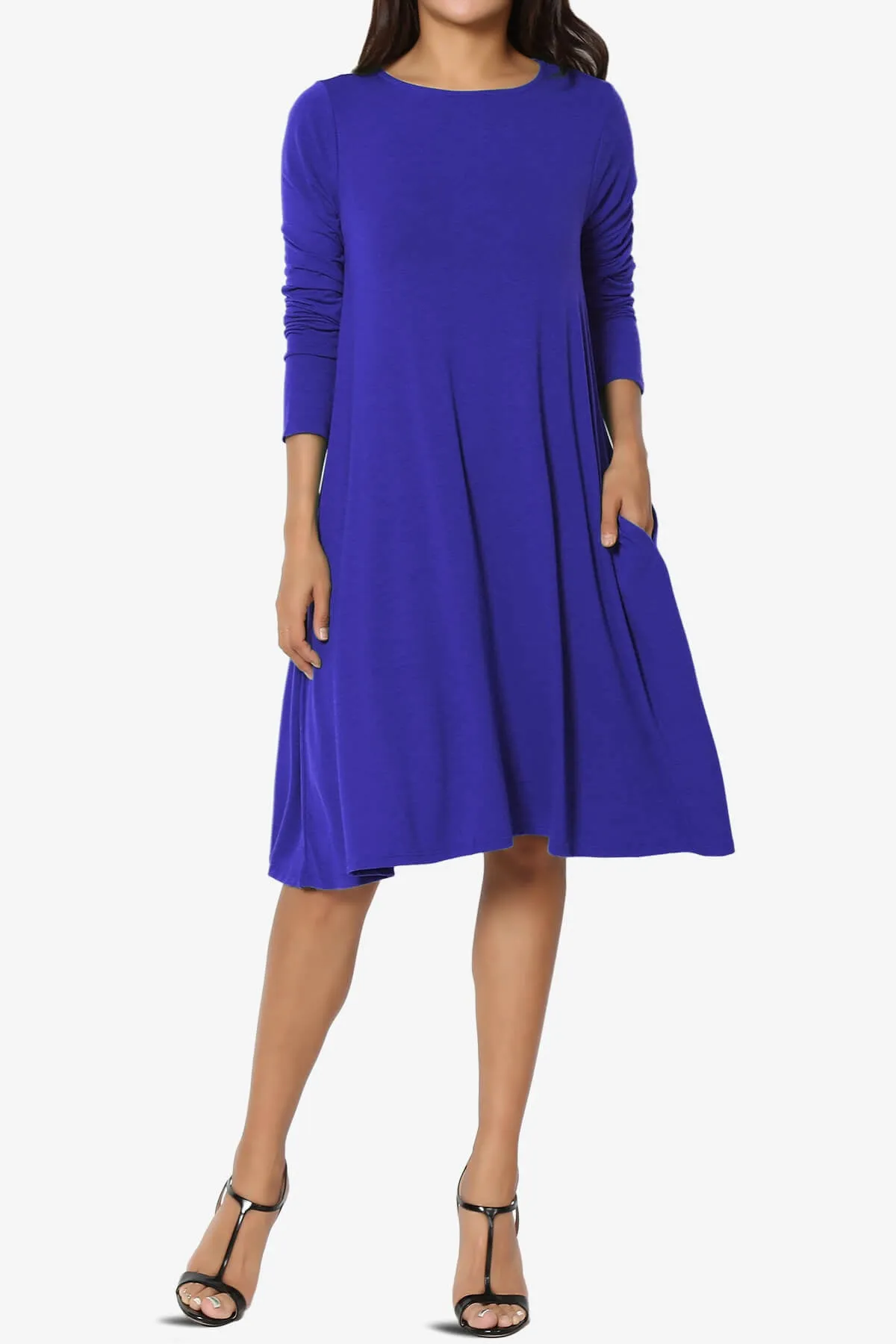 Allie Long Sleeve Jersey A-Line Dress