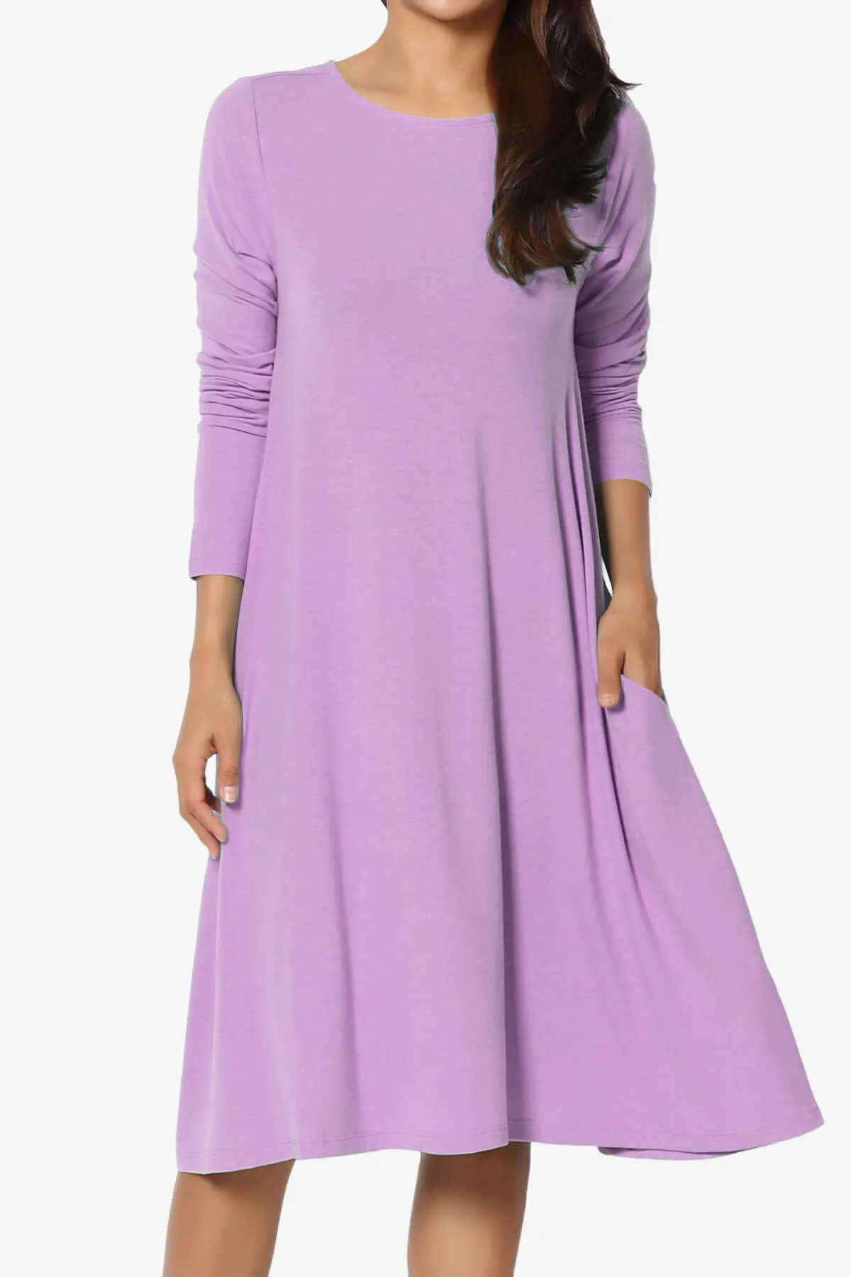Allie Long Sleeve Jersey A-Line Dress