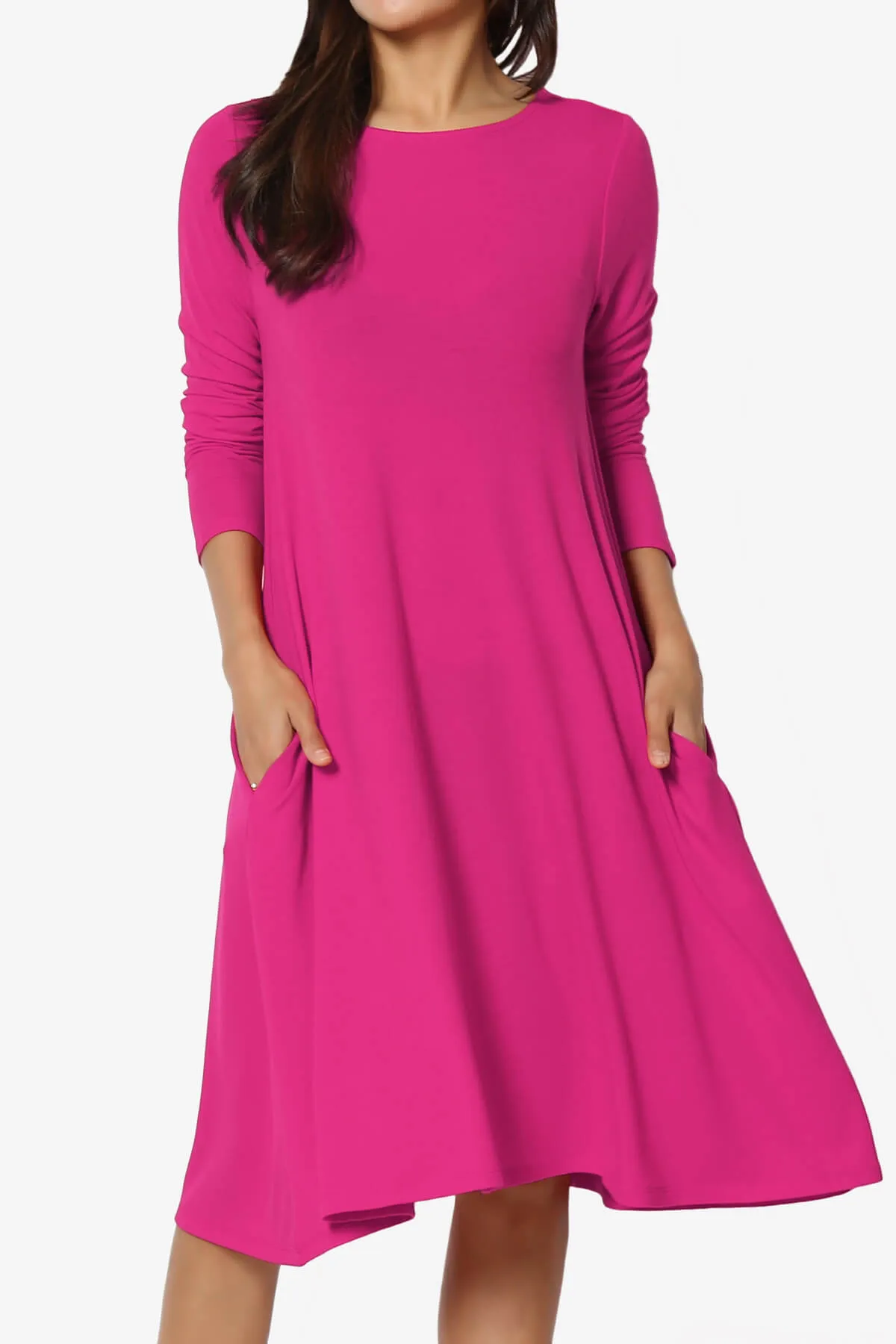 Allie Long Sleeve Jersey A-Line Dress