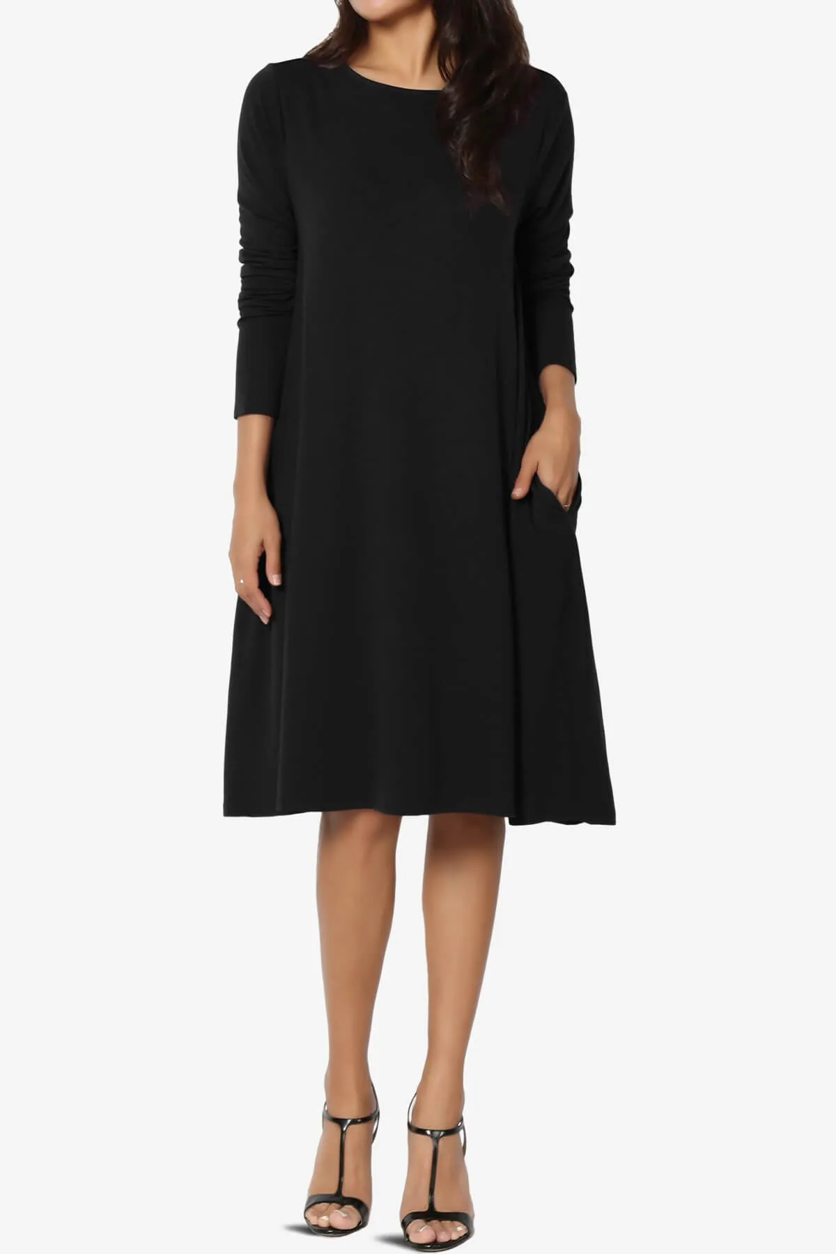 Allie Long Sleeve Jersey A-Line Dress