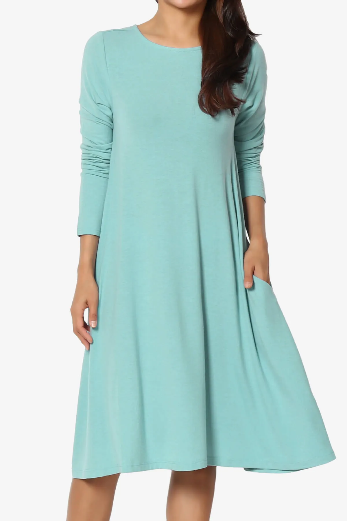 Allie Long Sleeve Jersey A-Line Dress