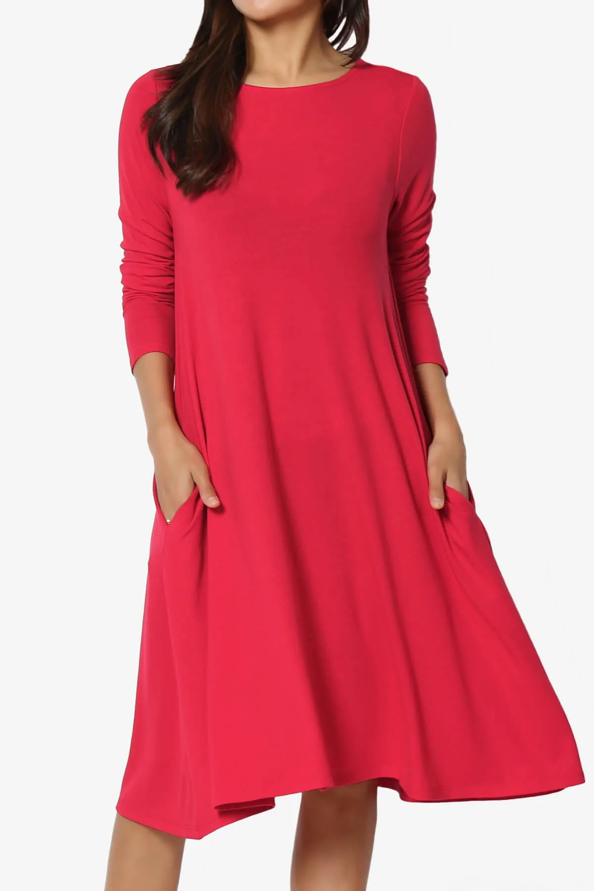Allie Long Sleeve Jersey A-Line Dress