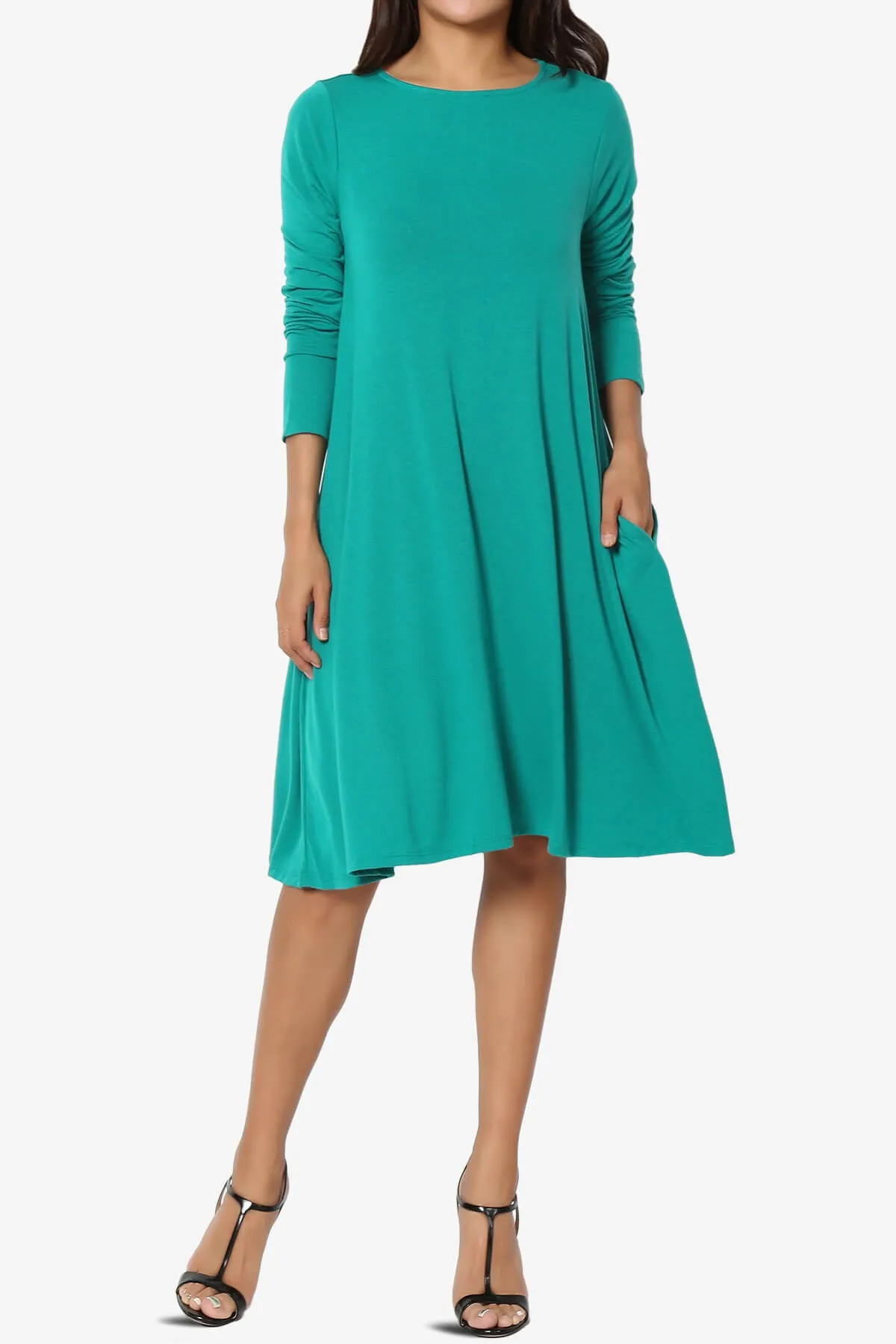 Allie Long Sleeve Jersey A-Line Dress