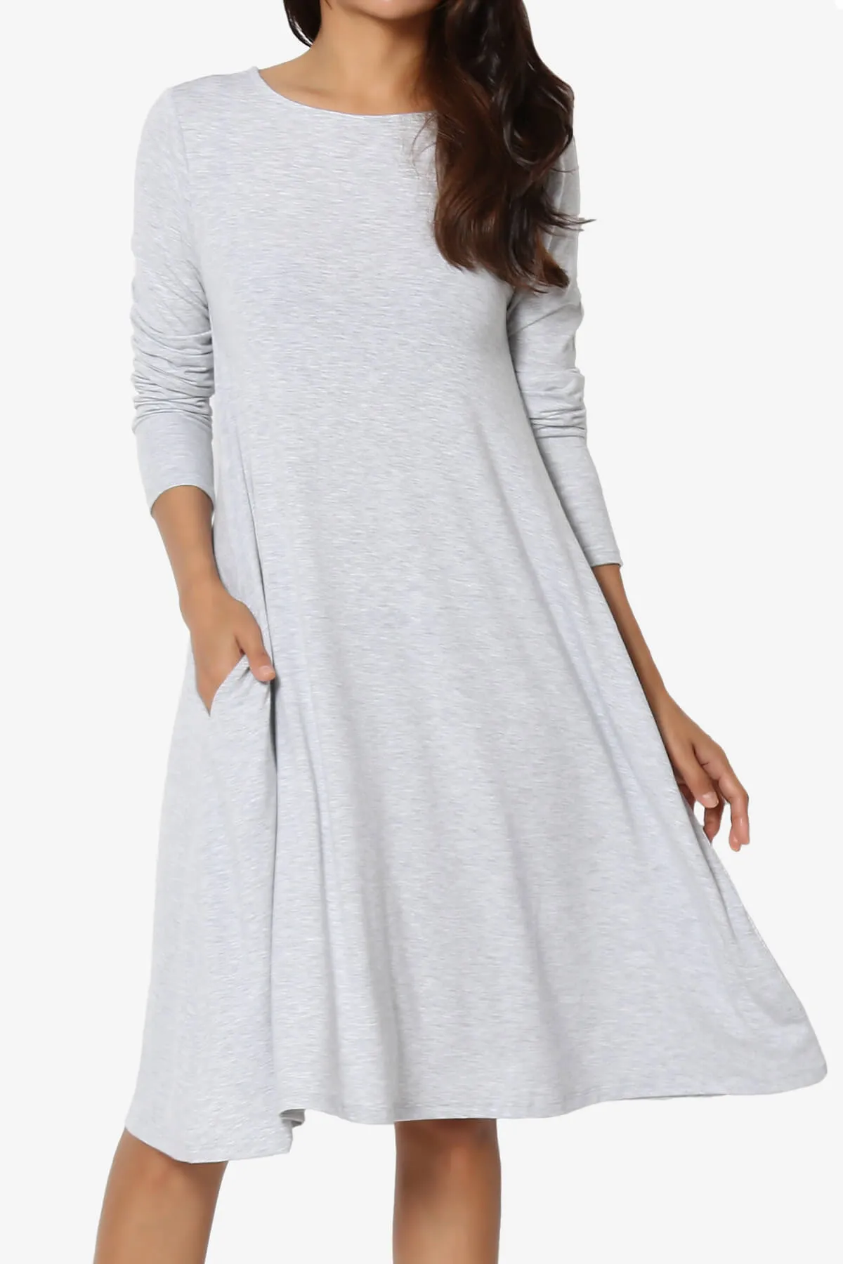 Allie Long Sleeve Jersey A-Line Dress