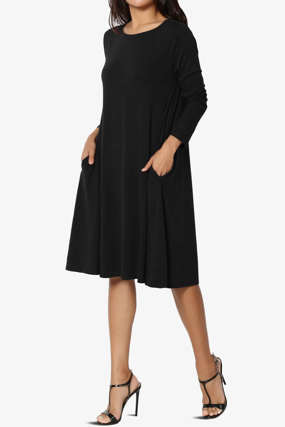 Allie Long Sleeve Jersey A-Line Dress