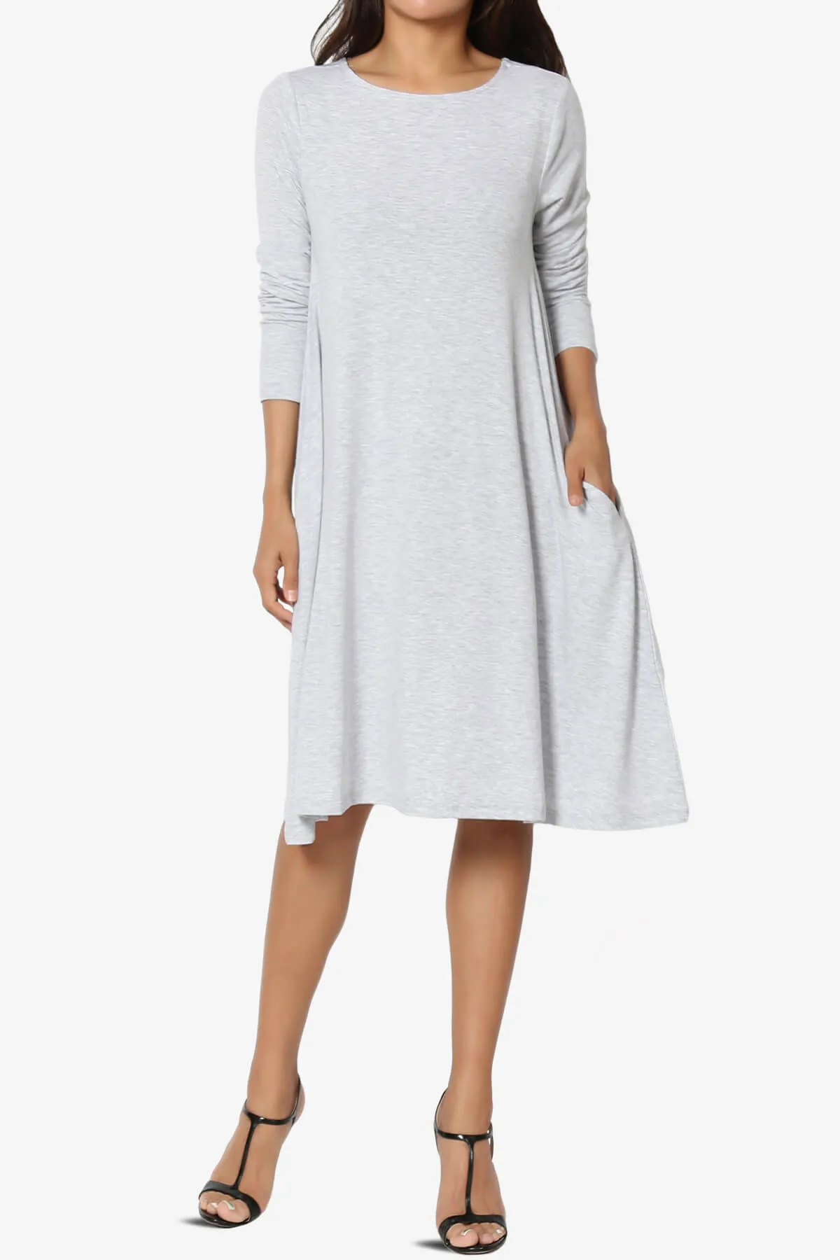 Allie Long Sleeve Jersey A-Line Dress
