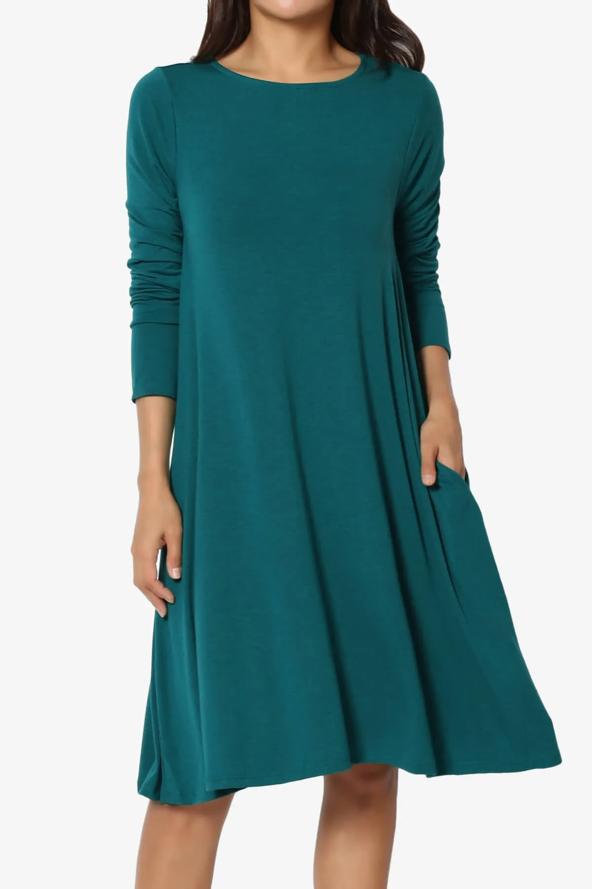 Allie Long Sleeve Jersey A-Line Dress