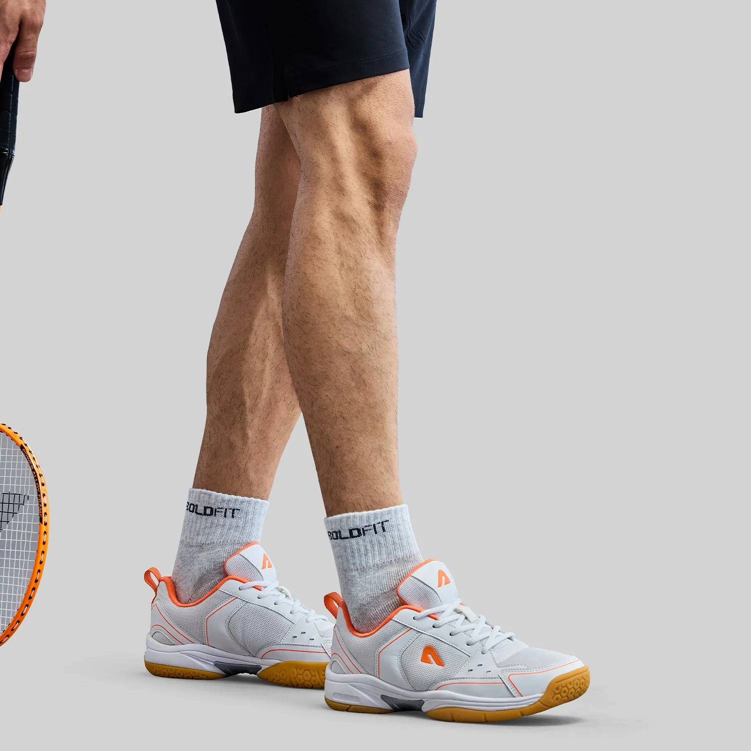 Archer Badminton Shoes - White/Orange