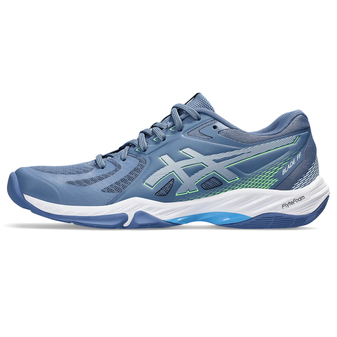 Asics Blade FF Men's Denim Blue & Lime Burst Indoor Court Shoes