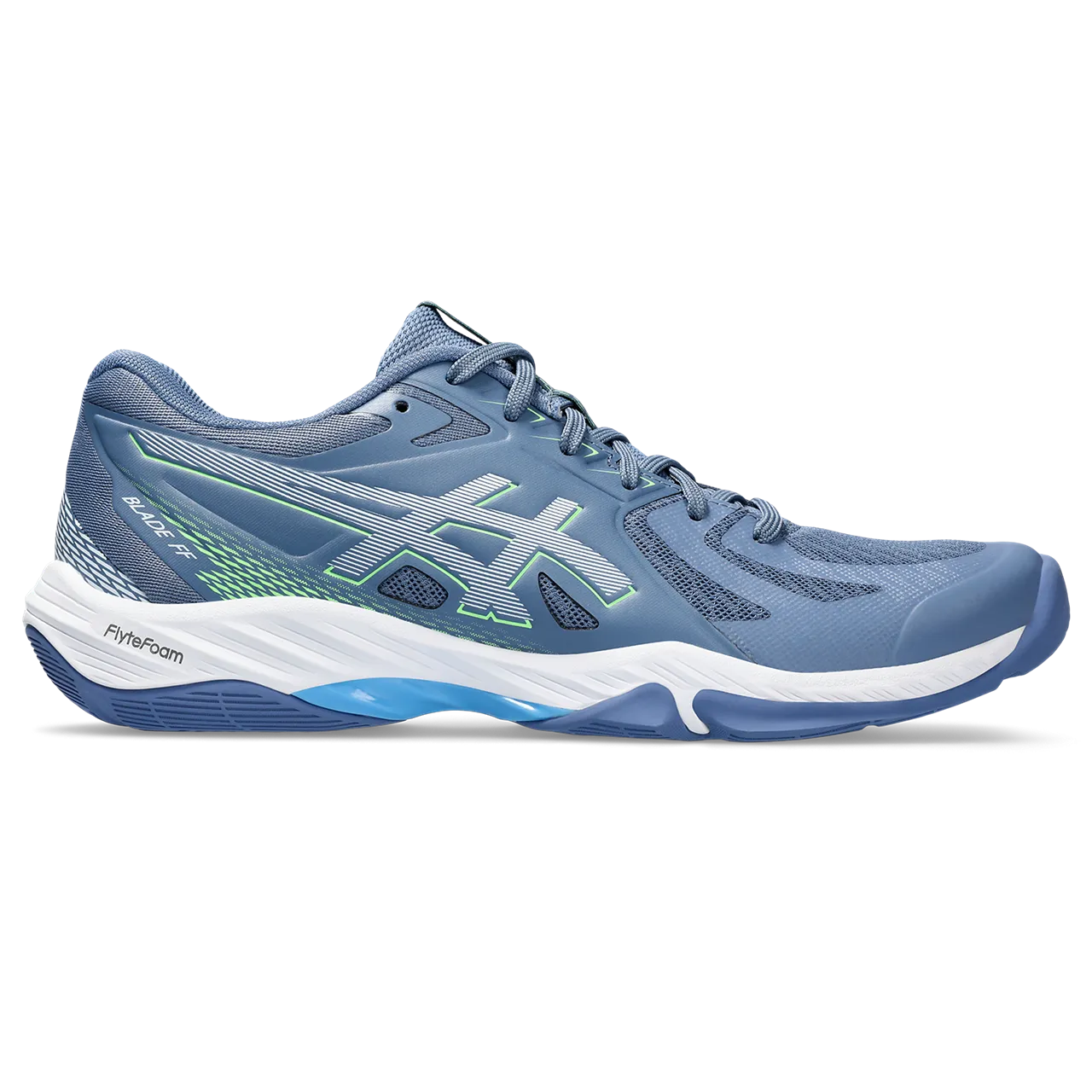 Asics Blade FF Men's Denim Blue & Lime Burst Indoor Court Shoes