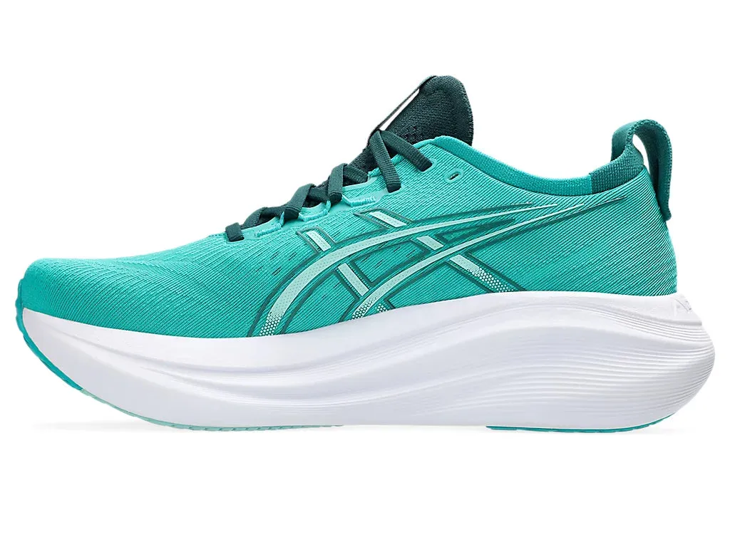 Asics Men's GEL-NIMBUS 27 Running Shoes in Wave Teal/Saxon Green