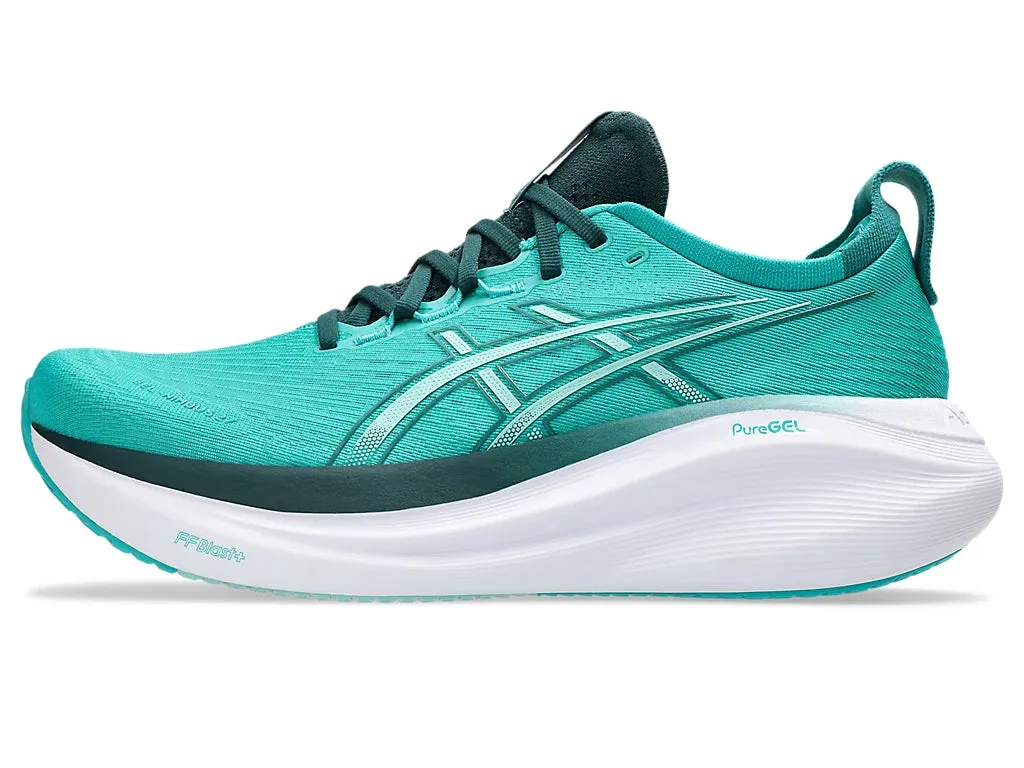 Asics Men's GEL-NIMBUS 27 Running Shoes in Wave Teal/Saxon Green
