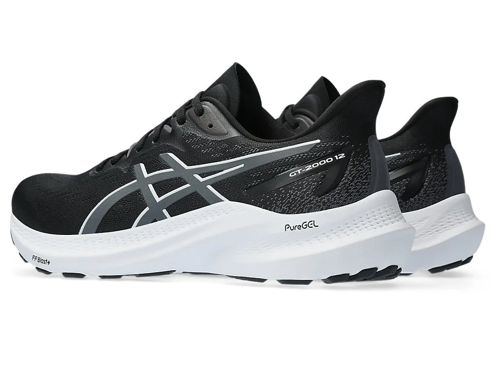 Asics Men's GT-2000 12 Extra wide (4E) Running Shoes in Black/Carrier Grey