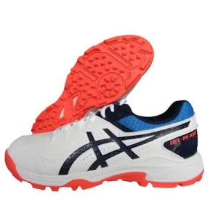 ASICS Unisex-Adult Gel-Peake White/Peacoat Leather Cricket Shoes-10 UK (1113A023)