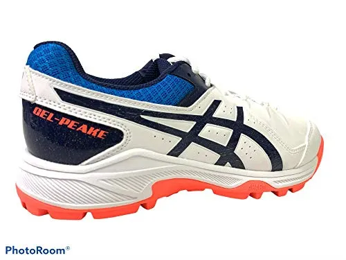 ASICS Unisex-Adult Gel-Peake White/Peacoat Leather Cricket Shoes-10 UK (1113A023)