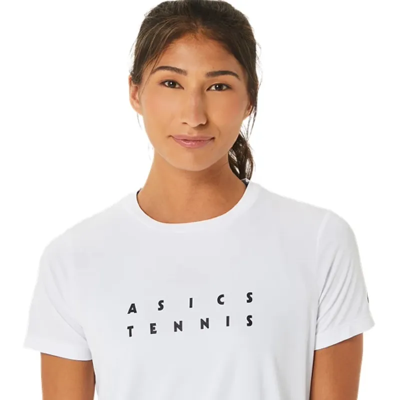Asics Women Court Graphic Tee - Brilliant White