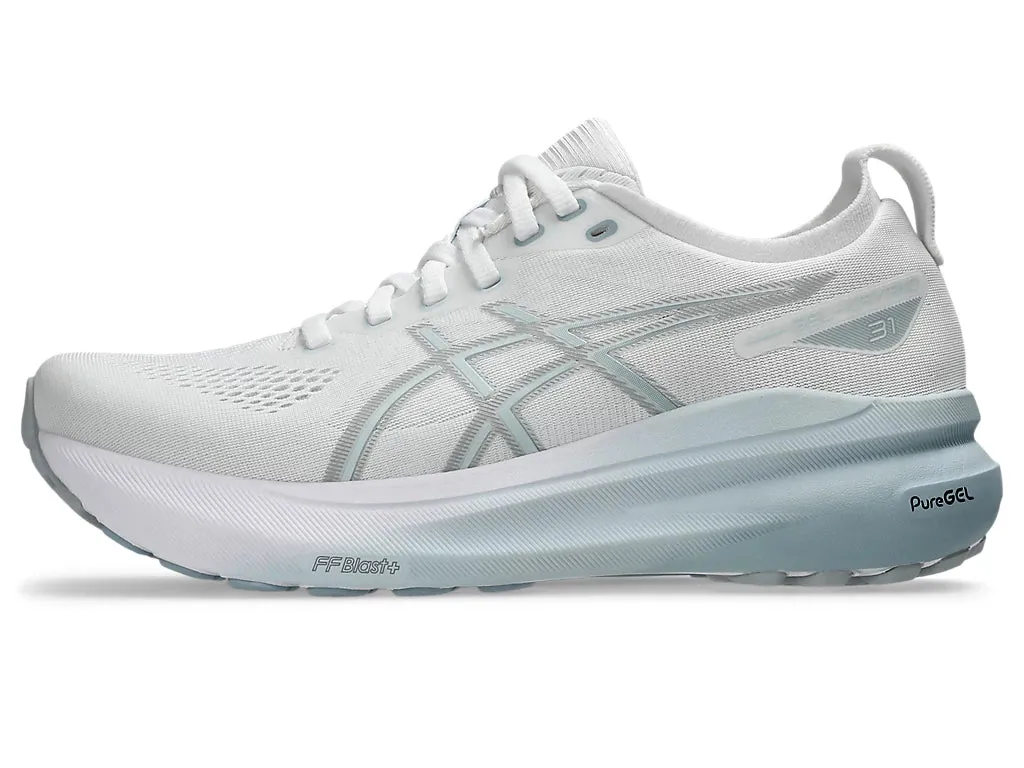 Asics Women's GEL-KAYANO 31 Running Shoes in White/Dolphin Grey